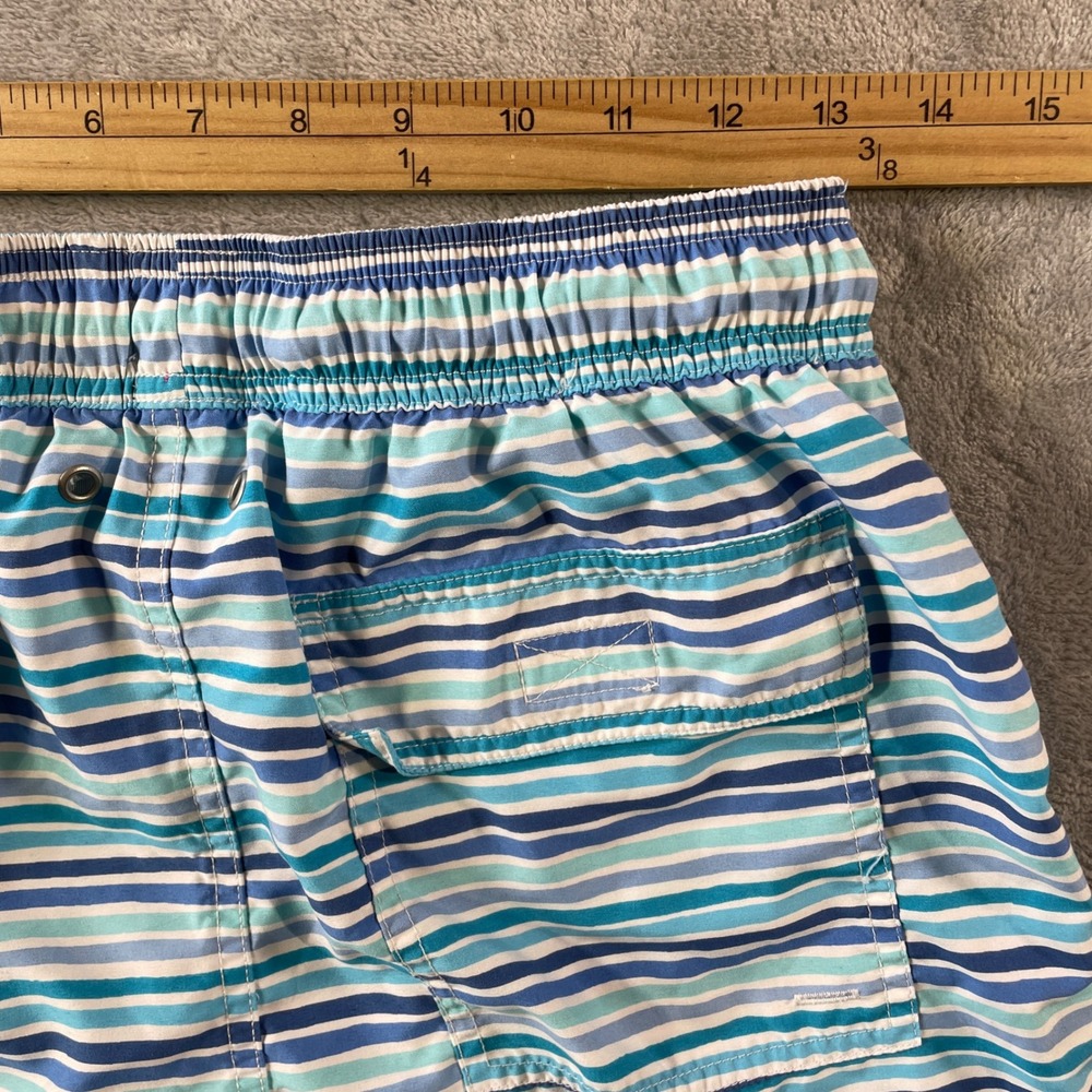 Tom & Teddy Swim Trunks Mens S Blue Stripped‎ Quick Dry Lined Beach Resort - Picture 3 of 10